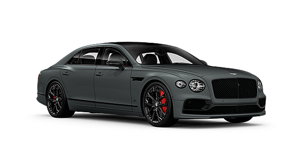 Bentley Jiaxing Bentley Flying Spur S front side angled view in Cambrian Grey coloured exterior. 